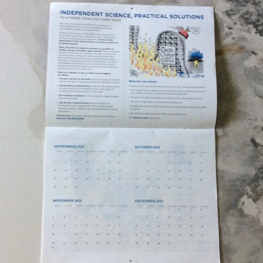 2026 Union of Concerned Scientists 16-Month Wall Calendar – Cartoon Art